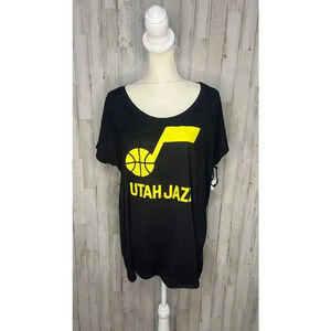 NWT‎ NBA Utah Jazz Women's Black Graphic Print T-Shirt Size Medium Short Sleeve